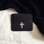 Gothic Cross Leather Card Holder
