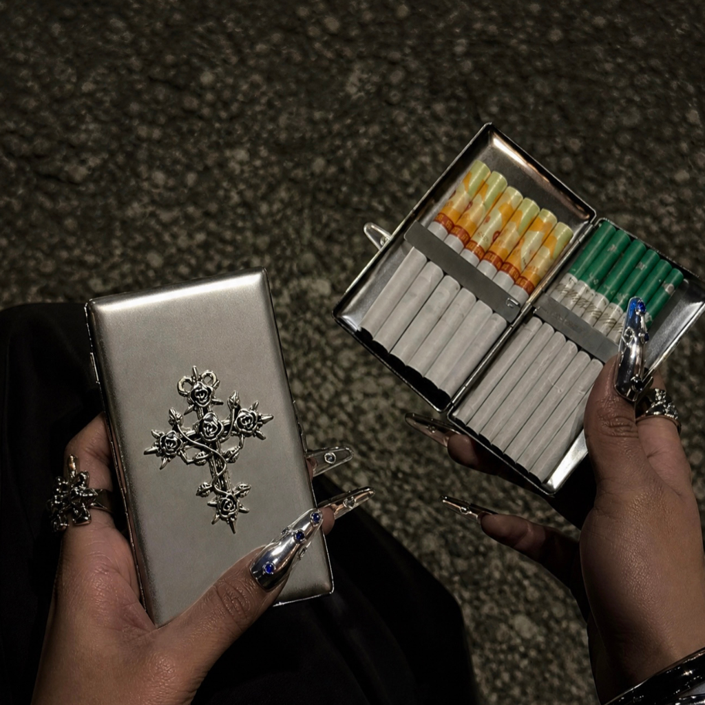 Gothic cigarette case designed for punk, alternative and dark romantic style