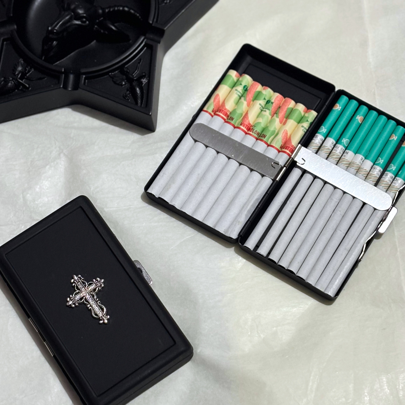 Gothic Cross Matte Cigarette Case