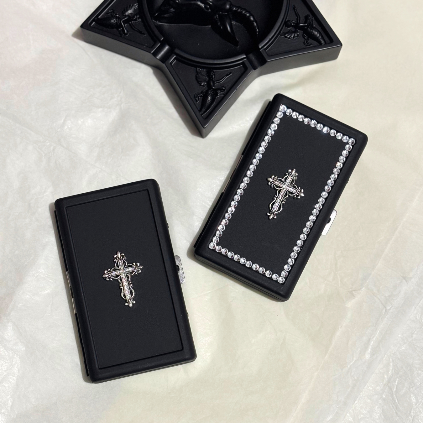 Gothic Cross Matte Cigarette Case