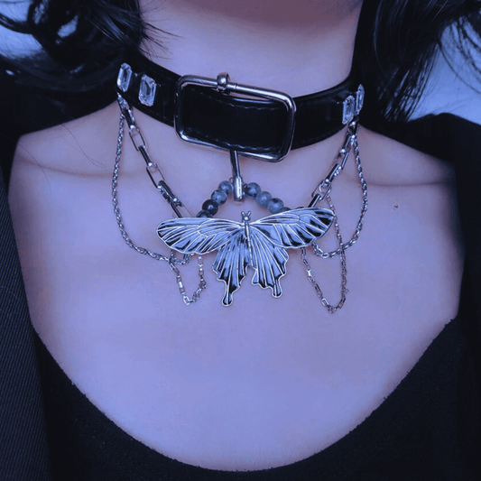 Butterfly Leather Choker