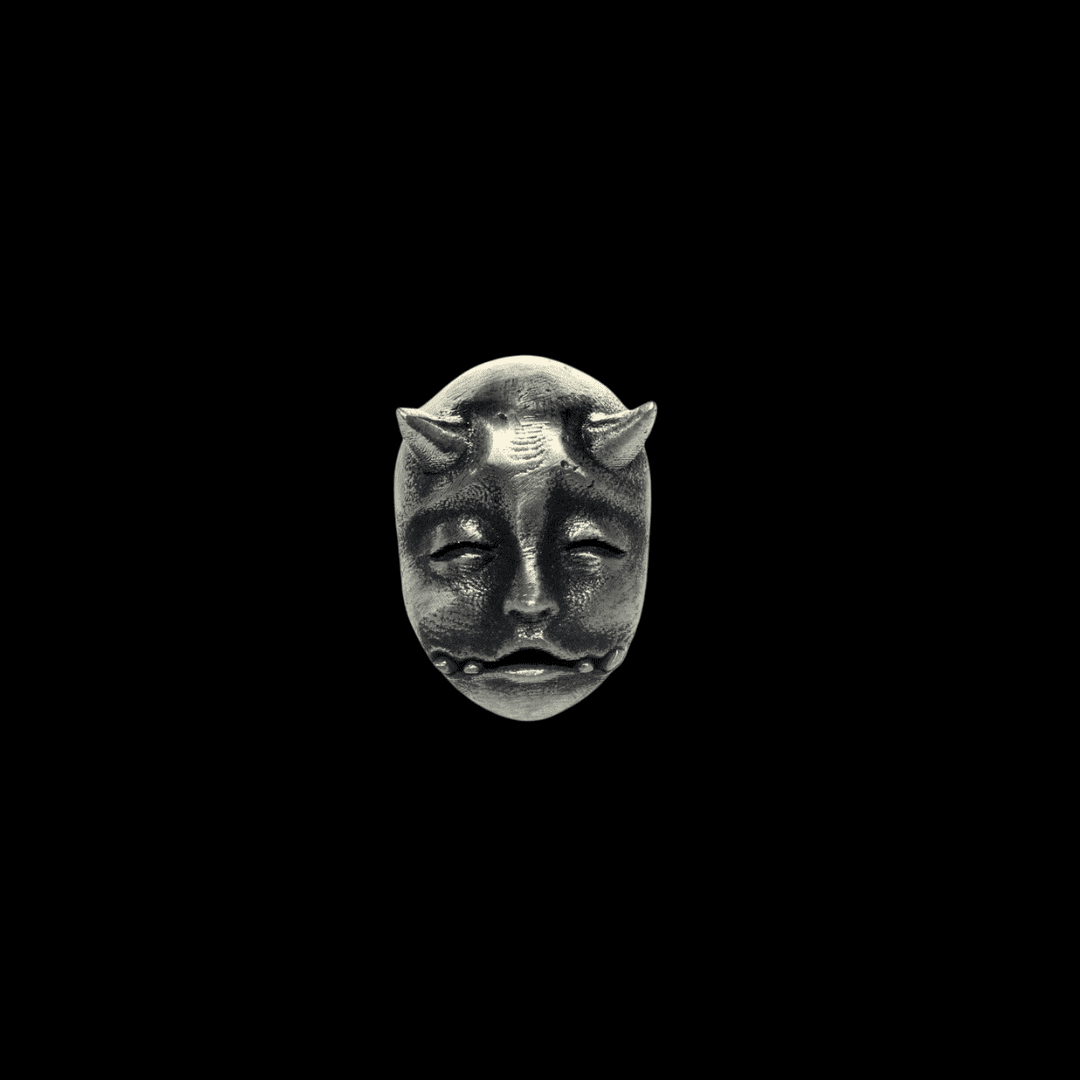 Oni Mask Stud Earrings