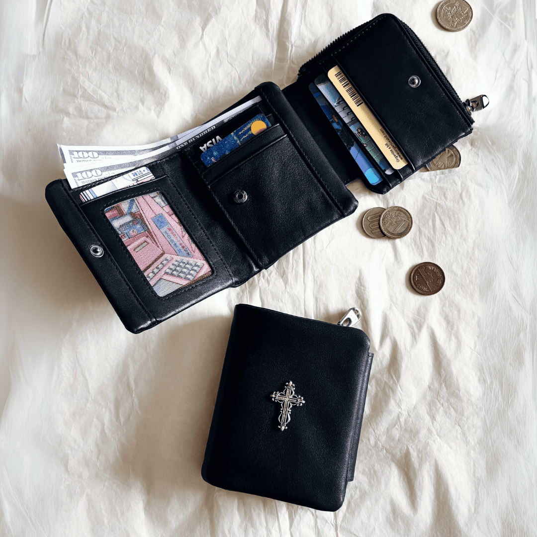 Gothic Cross Leather Wallet