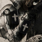 Black Gothic Cross portable ashtray pendant for gothic everyday carry