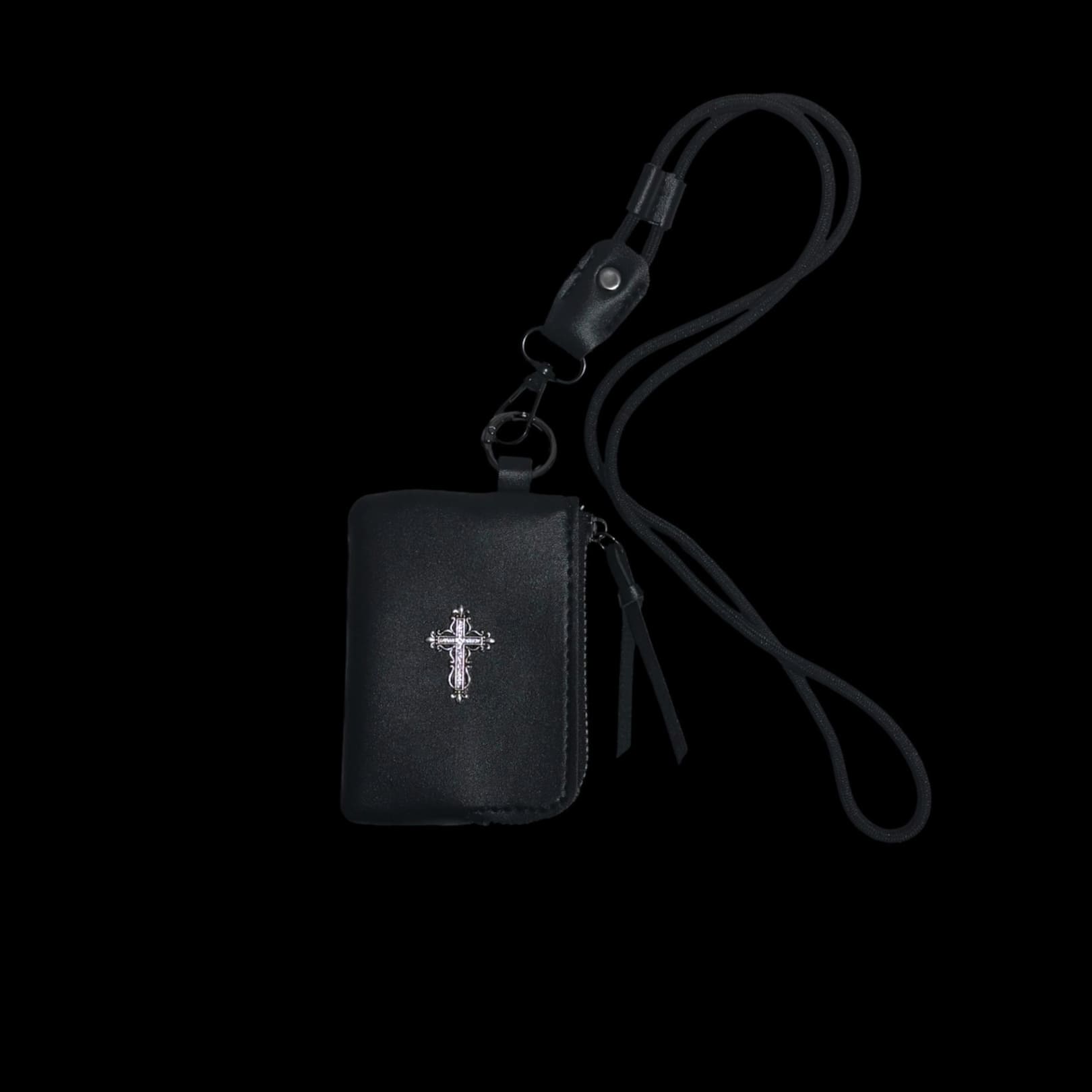 Gothic Cross Leather Coin Pouch