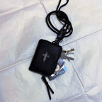 Gothic Cross Leather Coin Pouch