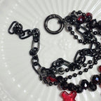 Blood Red Cross Layered Bracelet