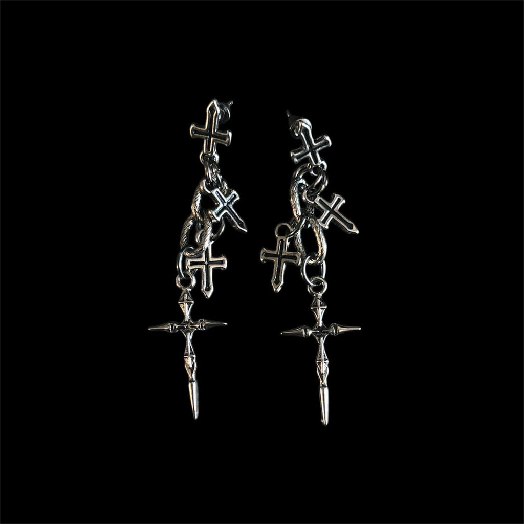 Cross Charm Stack Earrings