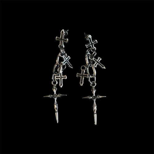 Cross Charm Stack Earrings