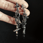 Cross Charm Stack Earrings