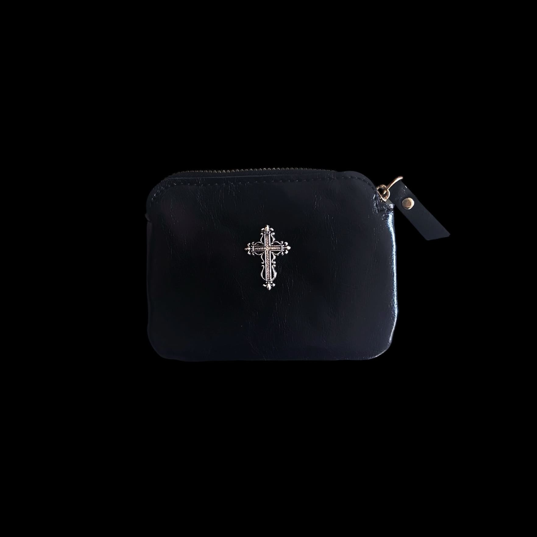 Gothic Cross Leather Coin Purse