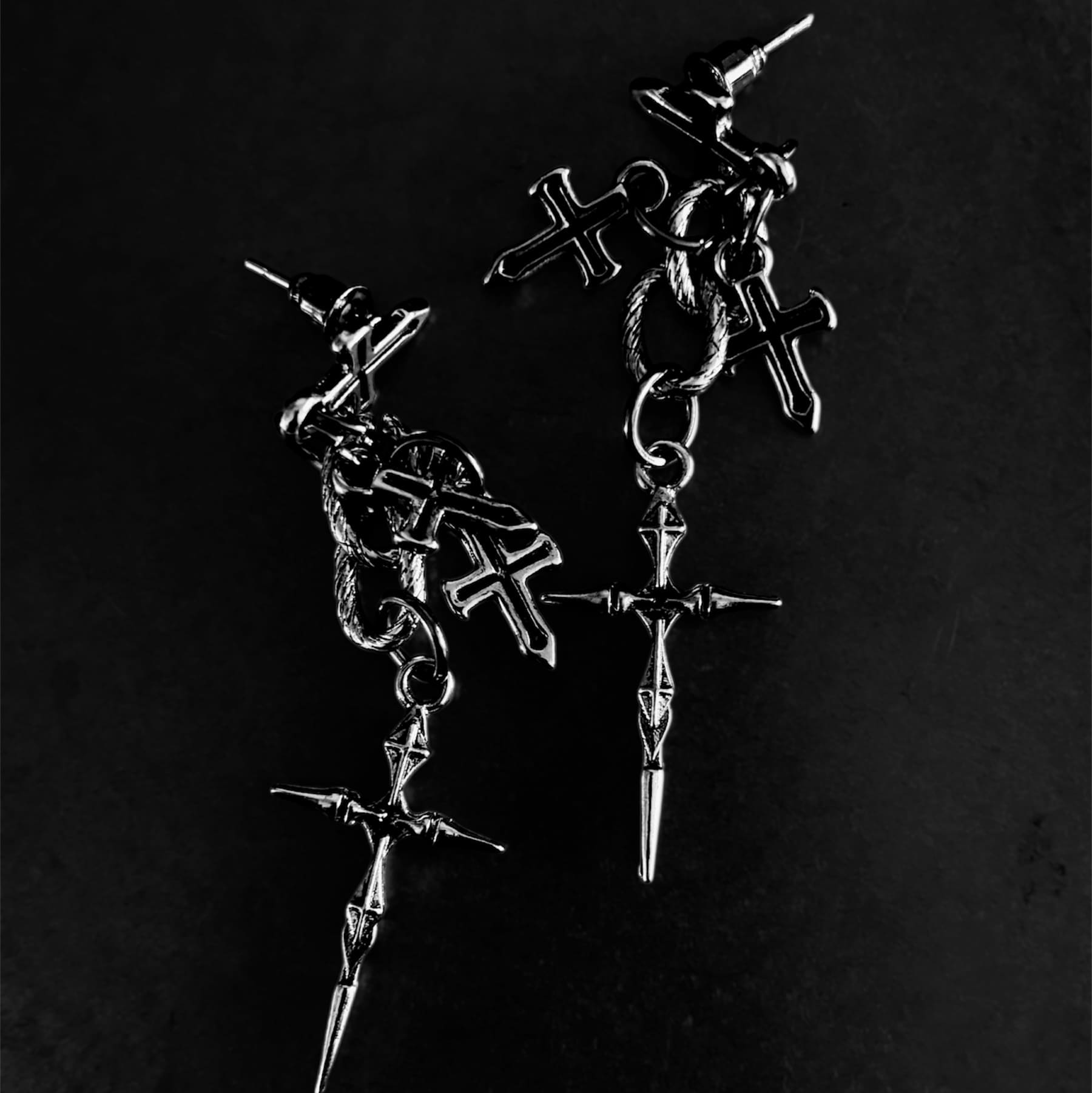 Cross Charm Stack Earrings
