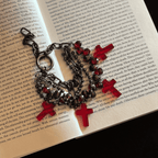 Blood Red Cross Layered Bracelet