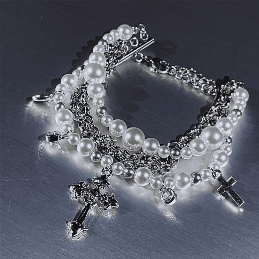 Divine Pearl cross bracelet