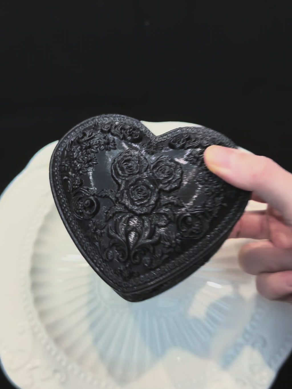 Dark Rose Relief Jewelry Box