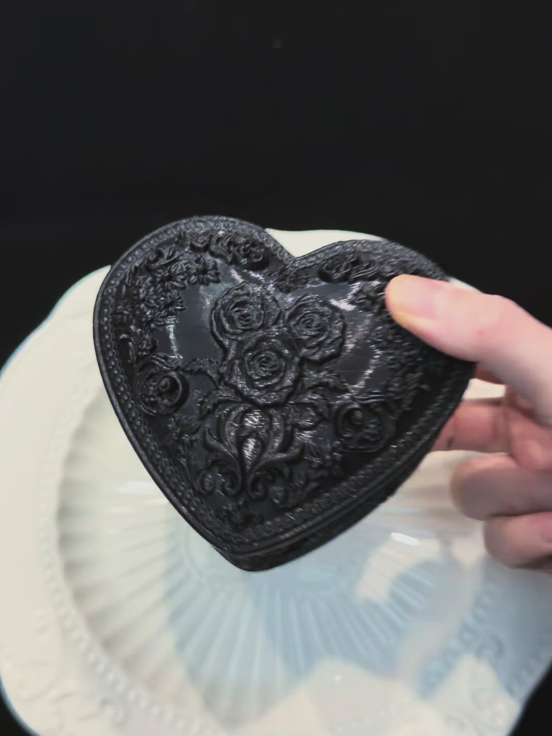 Dark Rose Relief Jewelry Box