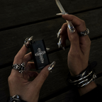 Gothic EDC keychain with decorative cross portable container
