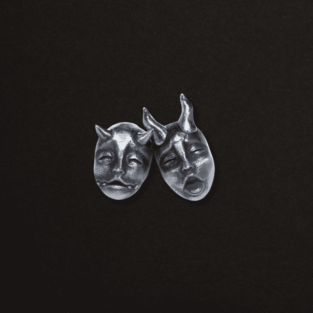 Oni Mask Stud Earrings