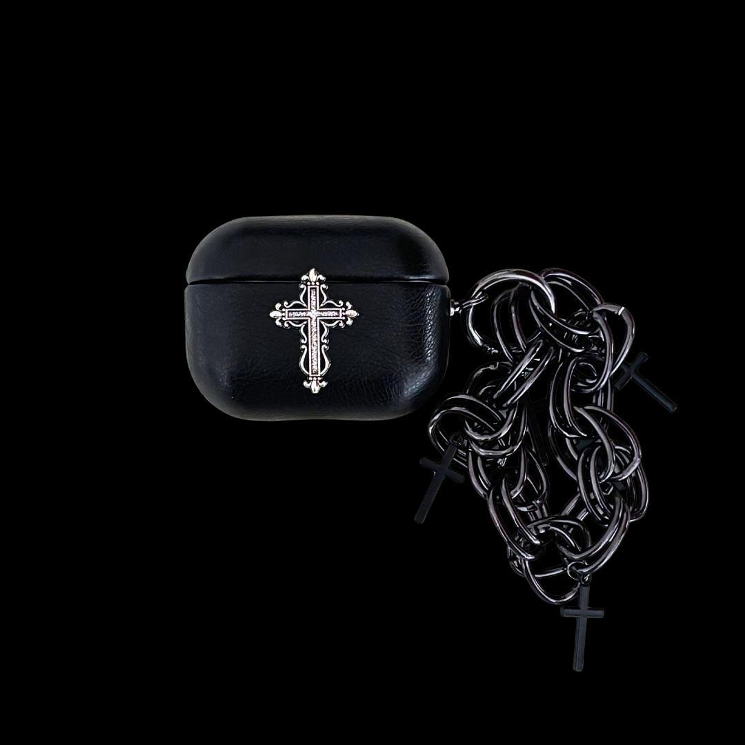 Gothic Cross Leather AirPods Case